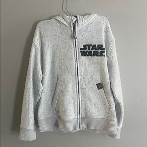 Star Wars Kids Speckled Gray Zip-Up Hoodie size 5-6